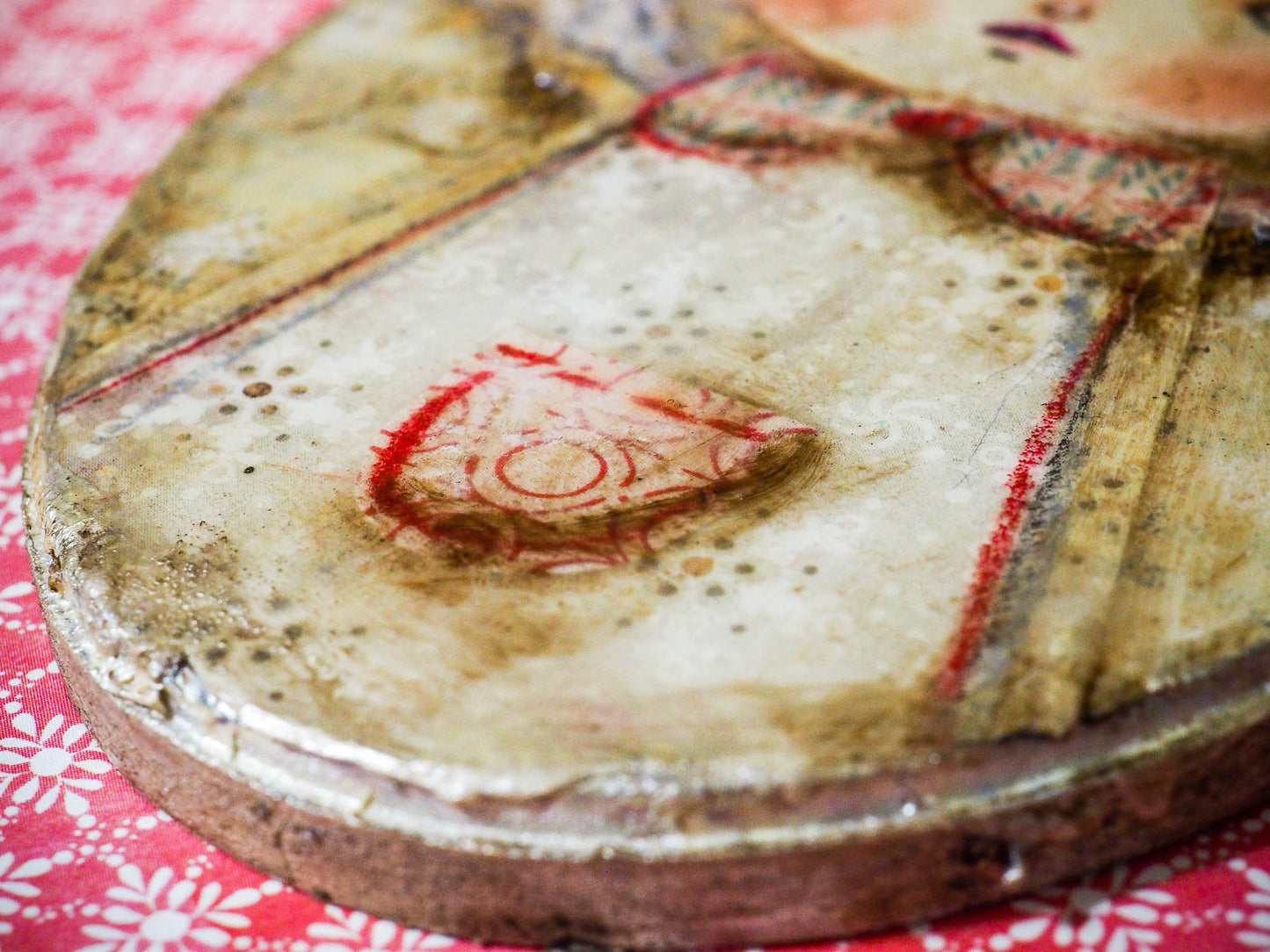 Original mixed media collage Holiday decoration by Danita Art. A beautiful Chritmas tree angel ready to hang as a beautiful addition to your collection of whimsical and surreal original art by Danita.