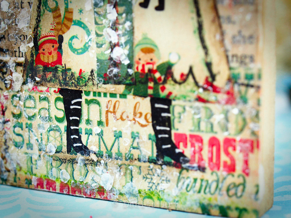 Snow angel with kids, Original Art by Danita Art