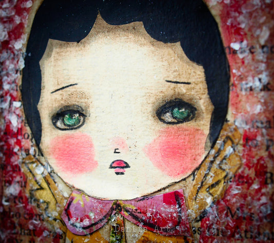 Snow angel in yellow, Original Art by Danita Art