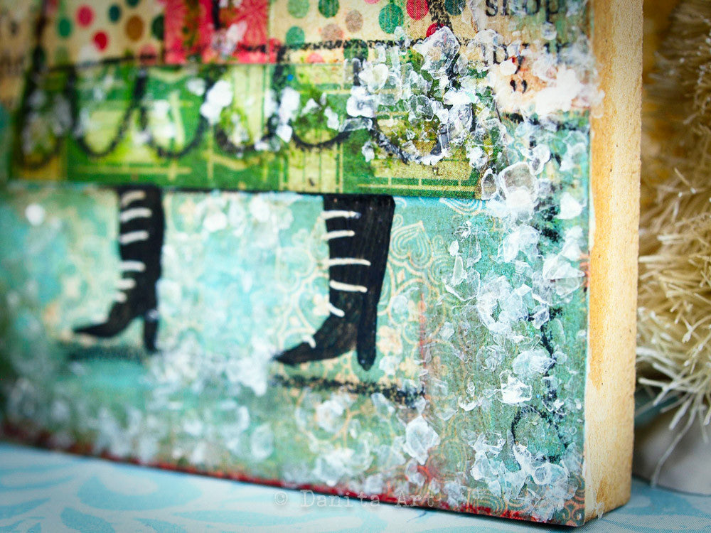 Snow angel in green, Original Art by Danita Art