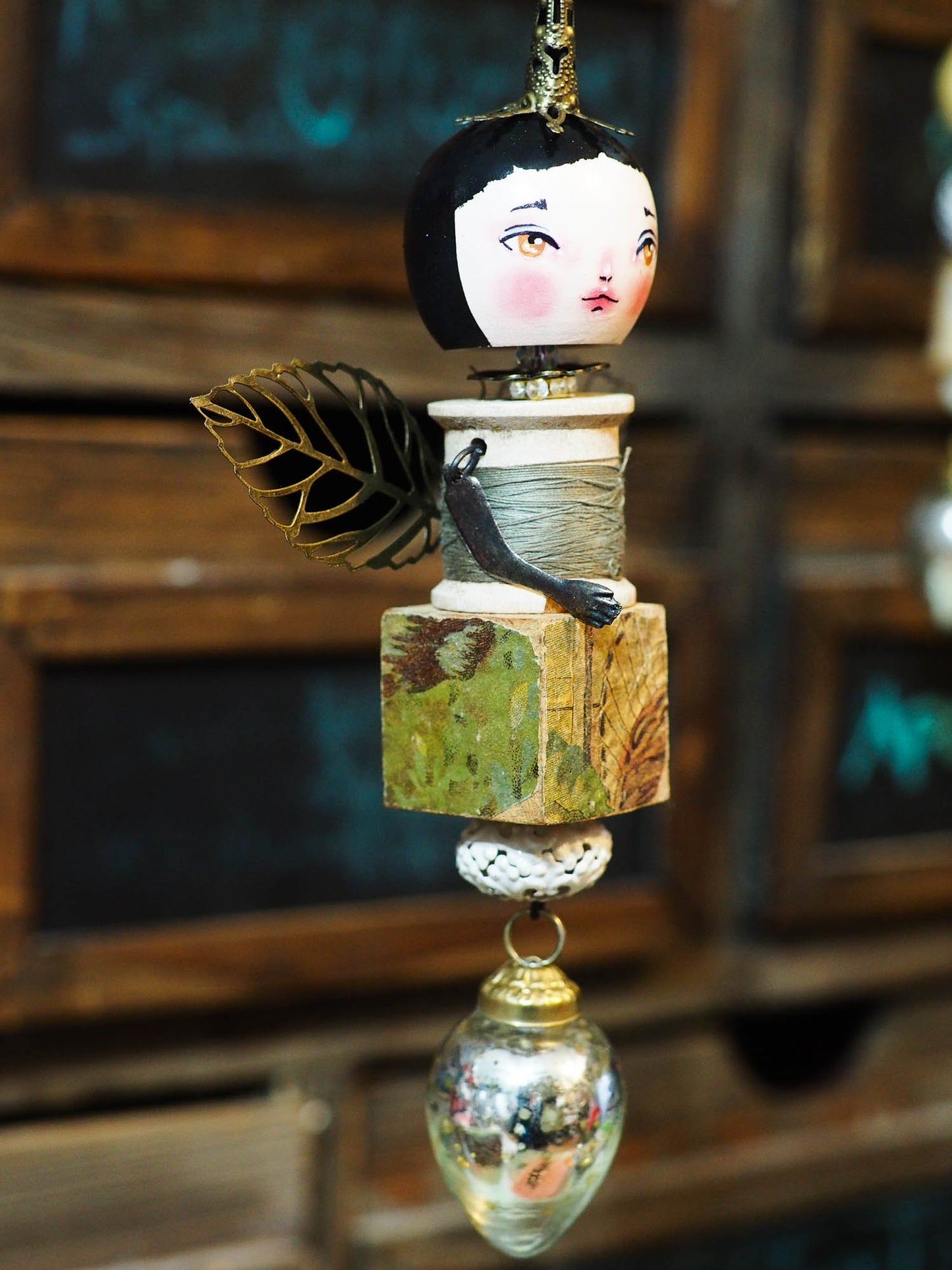 ANGEL No. 8 - An original handmade Christmas tree ornament by Danita, Original Art by Danita Art