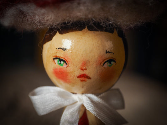 A beautiful collection of Mushroom dolls by Idania Salcido, the artist behind Danita Art. Each little wooden kokeshi doll is hand made by Danita Art with hand painted wood body, expressive and unique faces with a unique personality. Topped by a mushroom felted organic wool cap for a woodland feel to them.