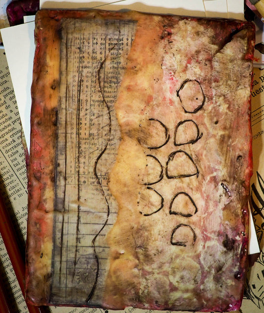 Original beeswax art journal by Danita Art