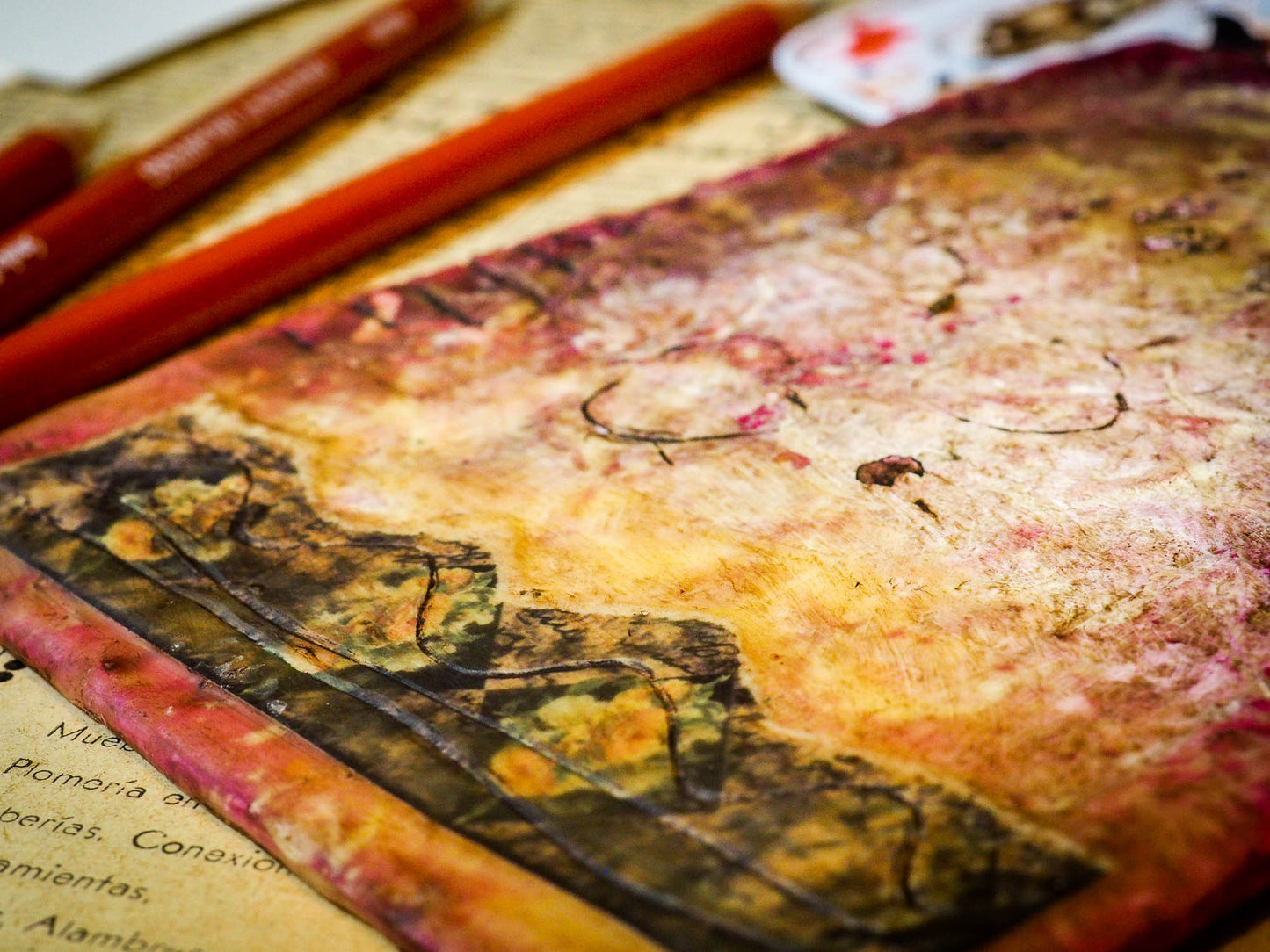 Original beeswax art journal by Danita Art