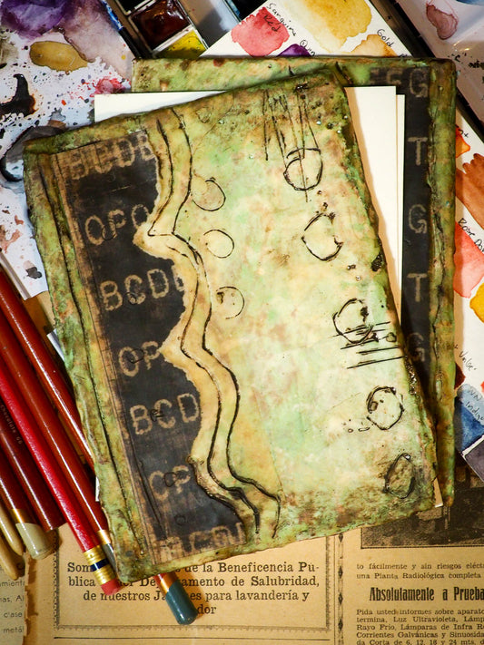 Original beeswax art journal by Danita Art