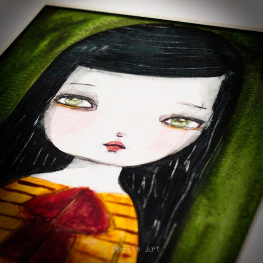 BEAUTY IN A YELLOW DRESS, Original Art by Danita Art