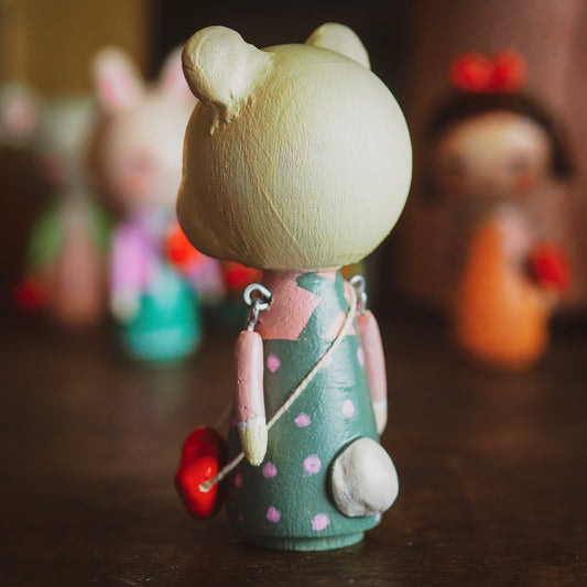 URSA - An original handmade wooden kokeshi art doll by Danita