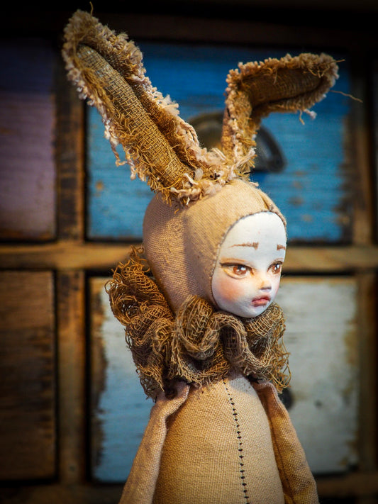 THE BUNNY - An original woodlands handmade art doll by Danita Art