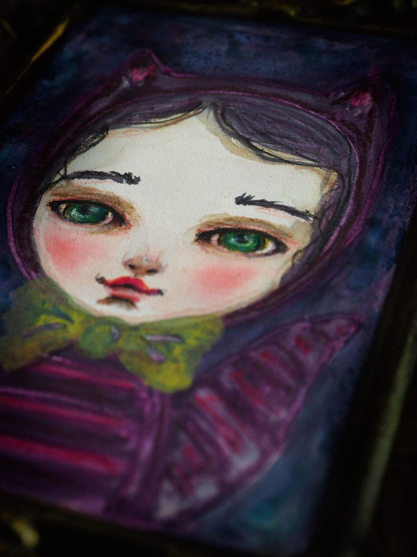 The Cheshire cat watercolor illustration of Alice in Wonderland by Danita Art