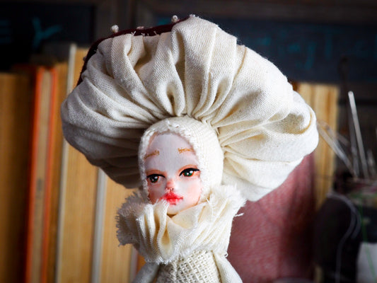 MUSHROOM SPECIMEN N. 7 - Original woodlands handmade art doll by Danita Art, Art Doll by Danita Art
