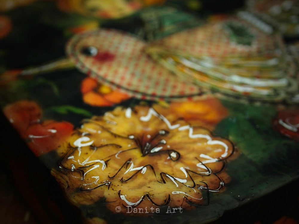 Flying away, Original Art by Danita Art