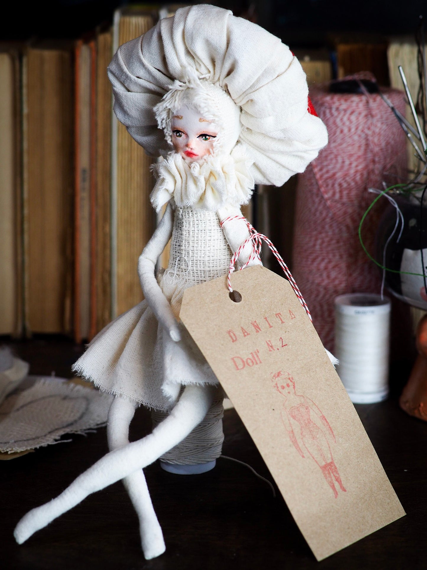 MUSHROOM SPECIMEN N. 2 - Original woodlands handmade art doll by Danita Art, Art Doll by Danita Art