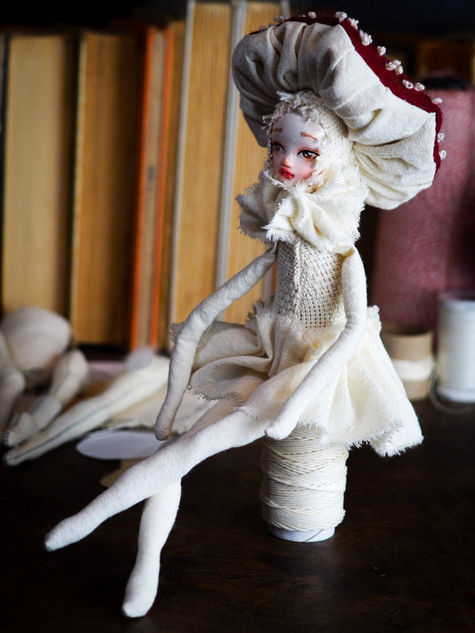 MUSHROOM SPECIMEN N. 5 - Original woodlands handmade art doll by Danita Art, Art Doll by Danita Art