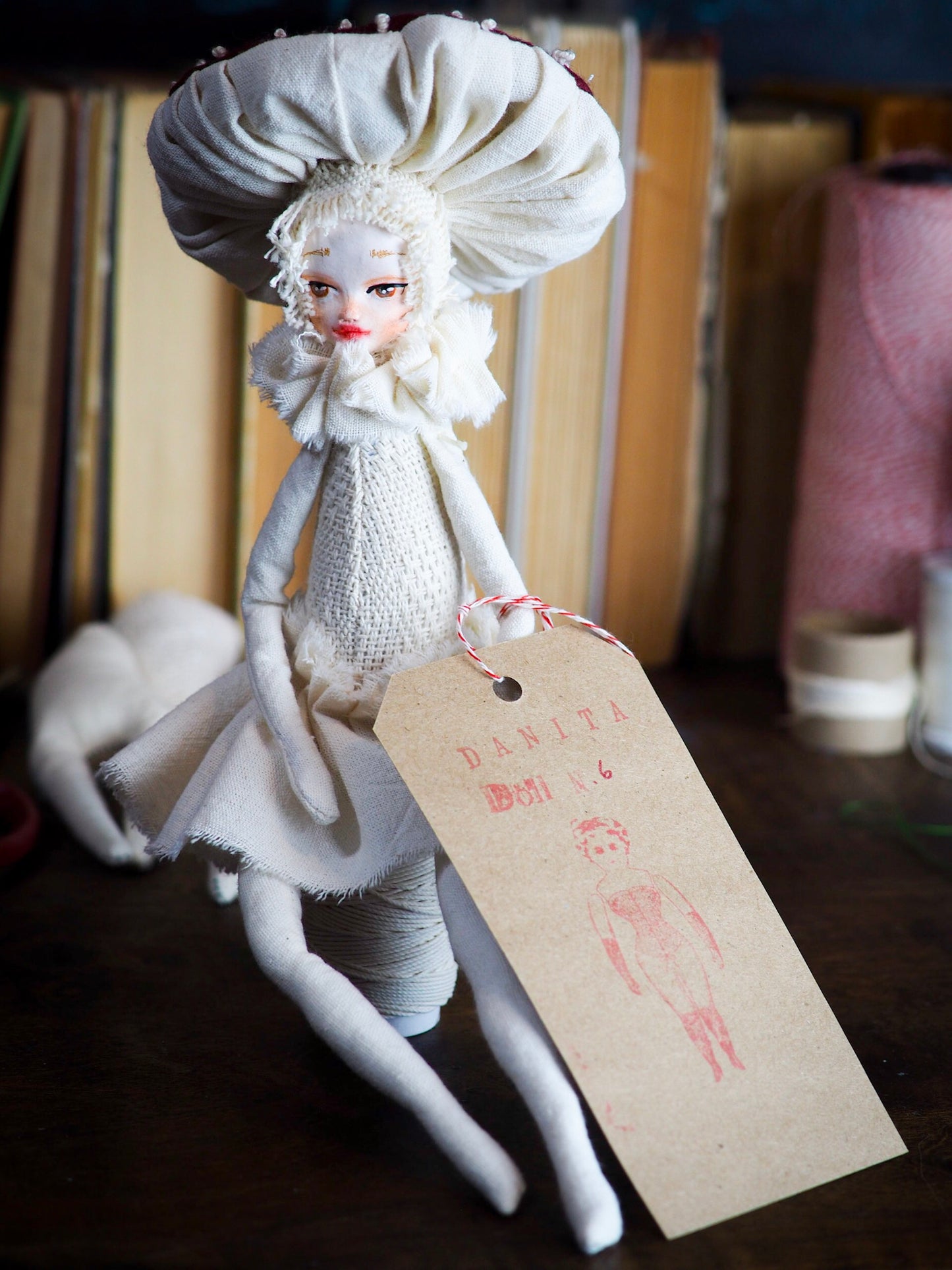 MUSHROOM SPECIMEN N. 6 - Original woodlands handmade art doll by Danita Art, Art Doll by Danita Art