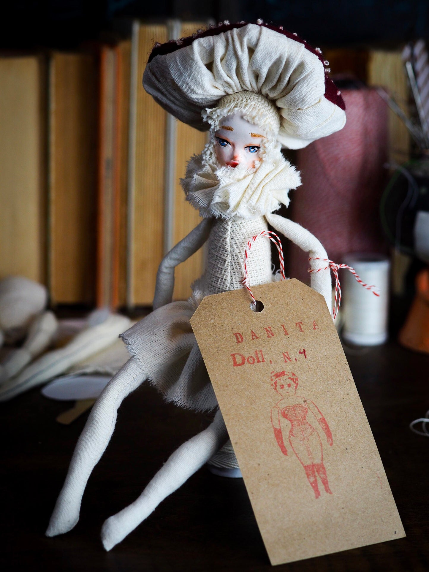 MUSHROOM SPECIMEN N. 4 - Original woodlands handmade art doll by Danita Art, Art Doll by Danita Art