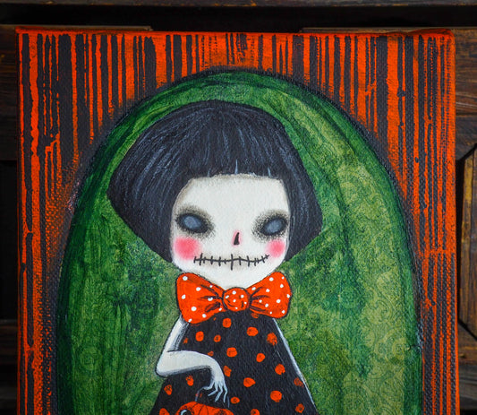 GHOUL GIRL - Halloween art painting by Danita Art, Original Art by Danita Art
