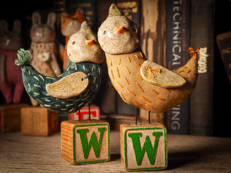 CERAMIC MASK WOODLAND CRITTER DOLLS