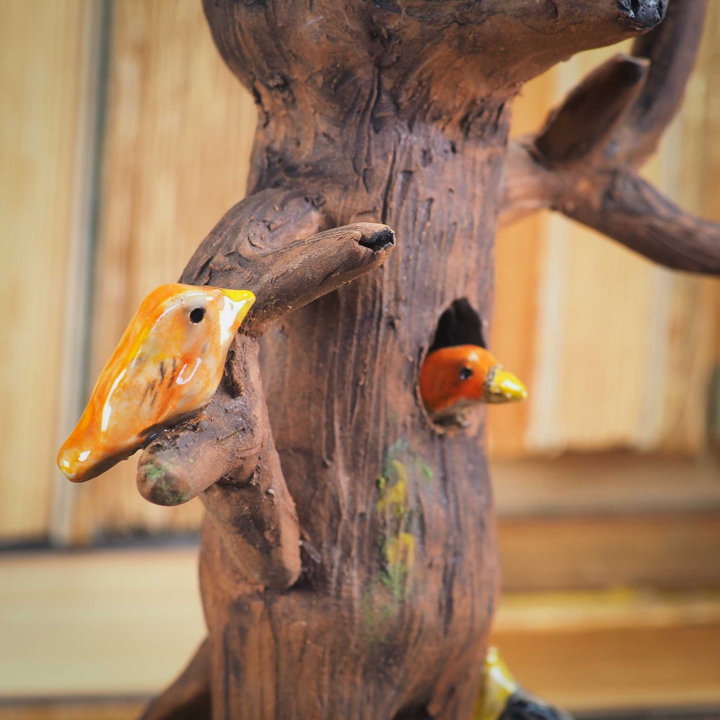 An original handmade piece by Idania Salcido, a wolf tree spirit that protects the forest animals from harm in his loving branches. Great unique decoration.