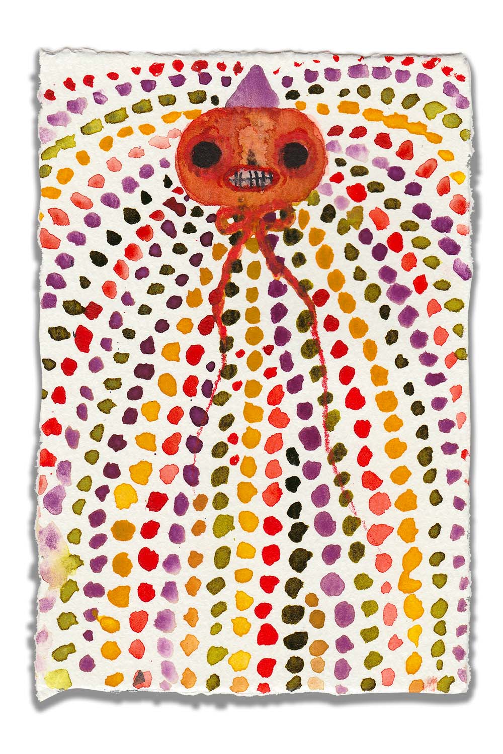 Celebrate Halloween with with one of Idania Salcido colorful watercolor original art mini-paintings. Fits on an standard 4x6 frame, made by Danita Art.
