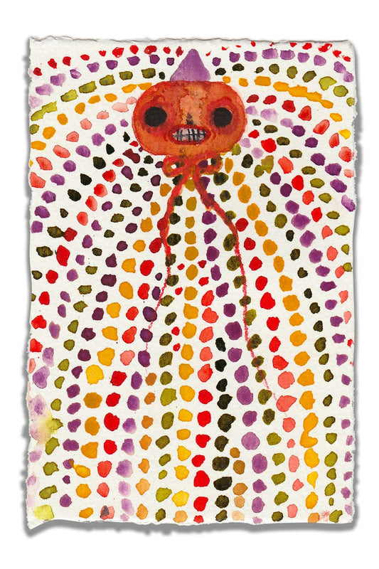 Celebrate Halloween with with one of Idania Salcido colorful watercolor original art mini-paintings. Fits on an standard 4x6 frame, made by Danita Art.