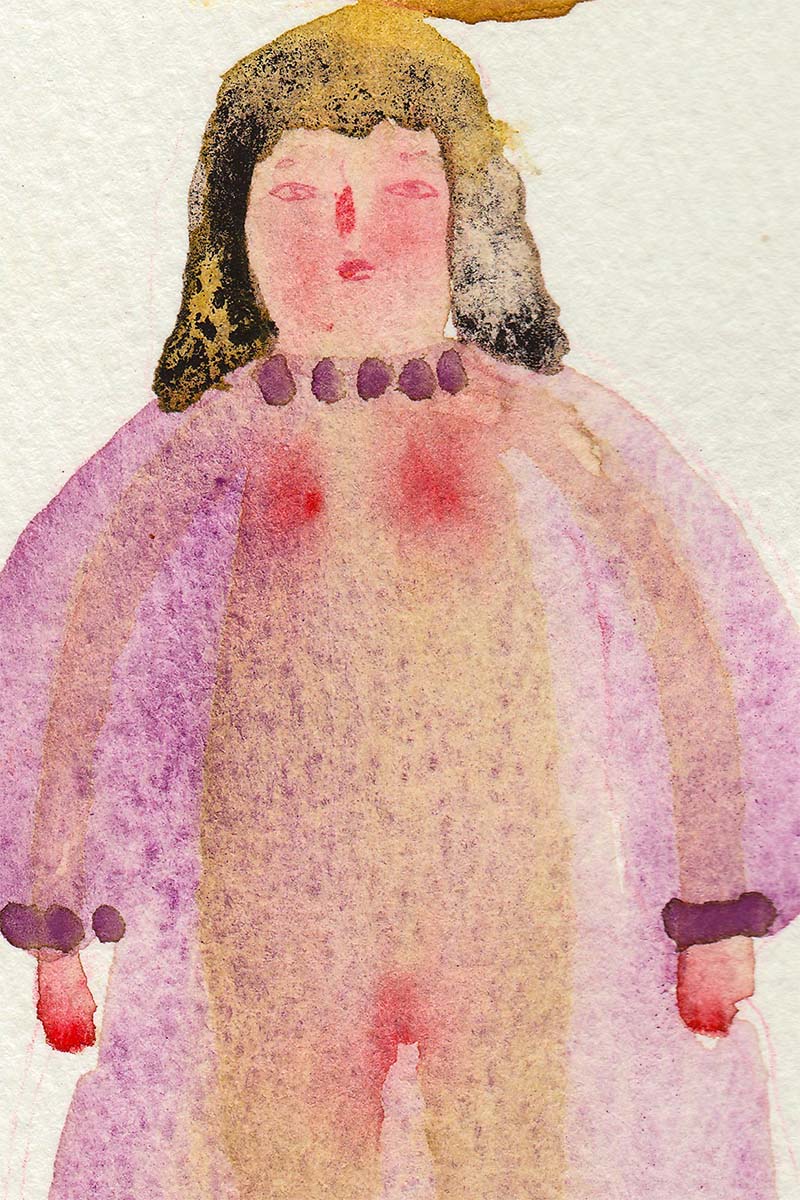 Celebrate Halloween with with one of Idania Salcido colorful watercolor original art mini-paintings. Fits on an standard 4x6 frame, made by Danita Art.
