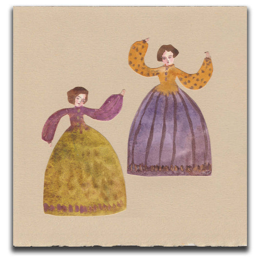 Original watercolor painting illustration paper woman Idania Salcido