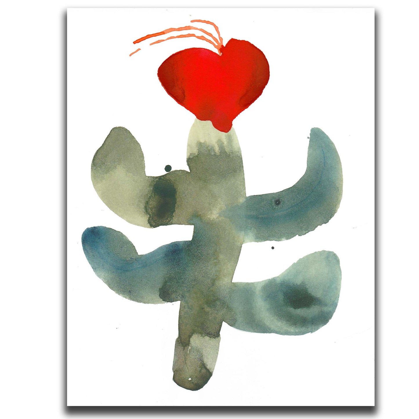 A unique watercolor painting on paper by Idania Salcido, celebrating abstract decorative and experimental illustration.