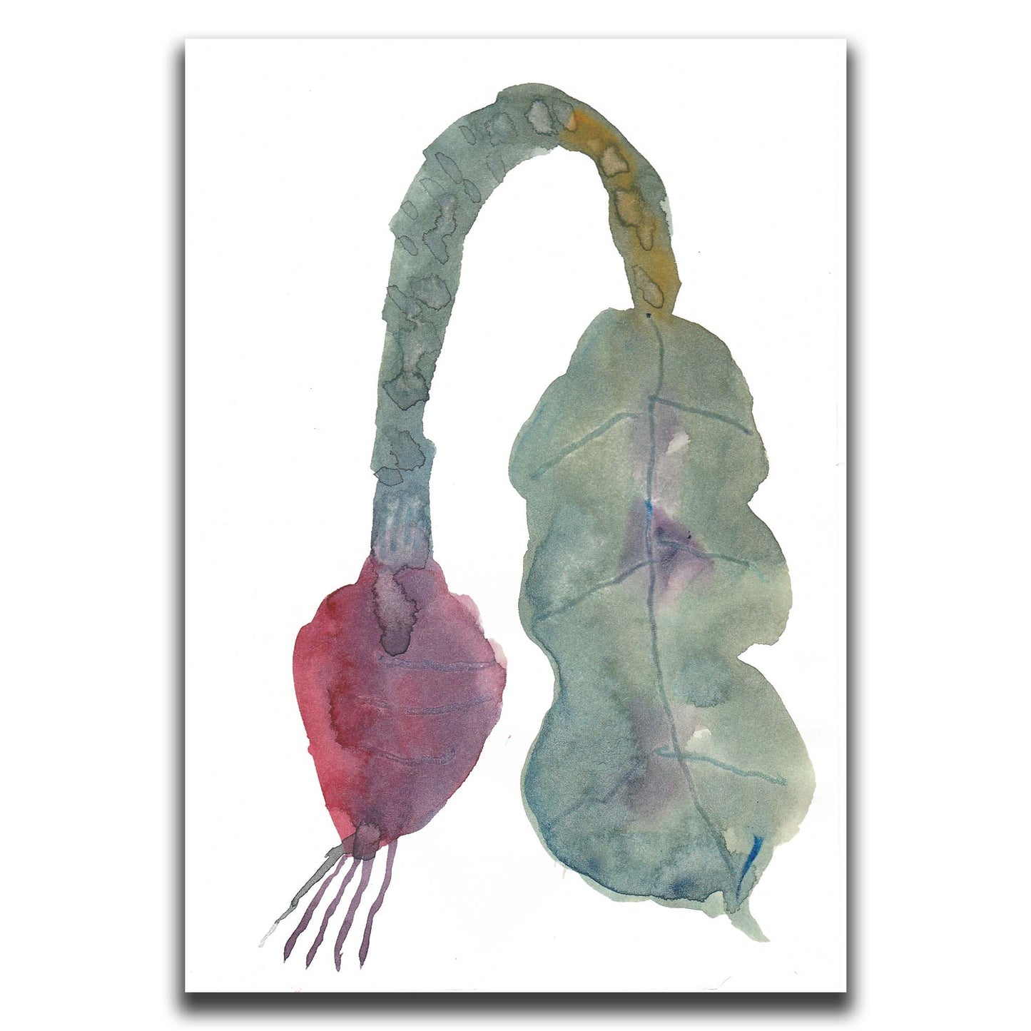 A unique watercolor painting on paper by Idania Salcido, celebrating abstract decorative and experimental illustration.