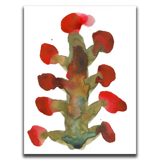A unique watercolor painting on paper by Idania Salcido, celebrating abstract decorative and experimental illustration.