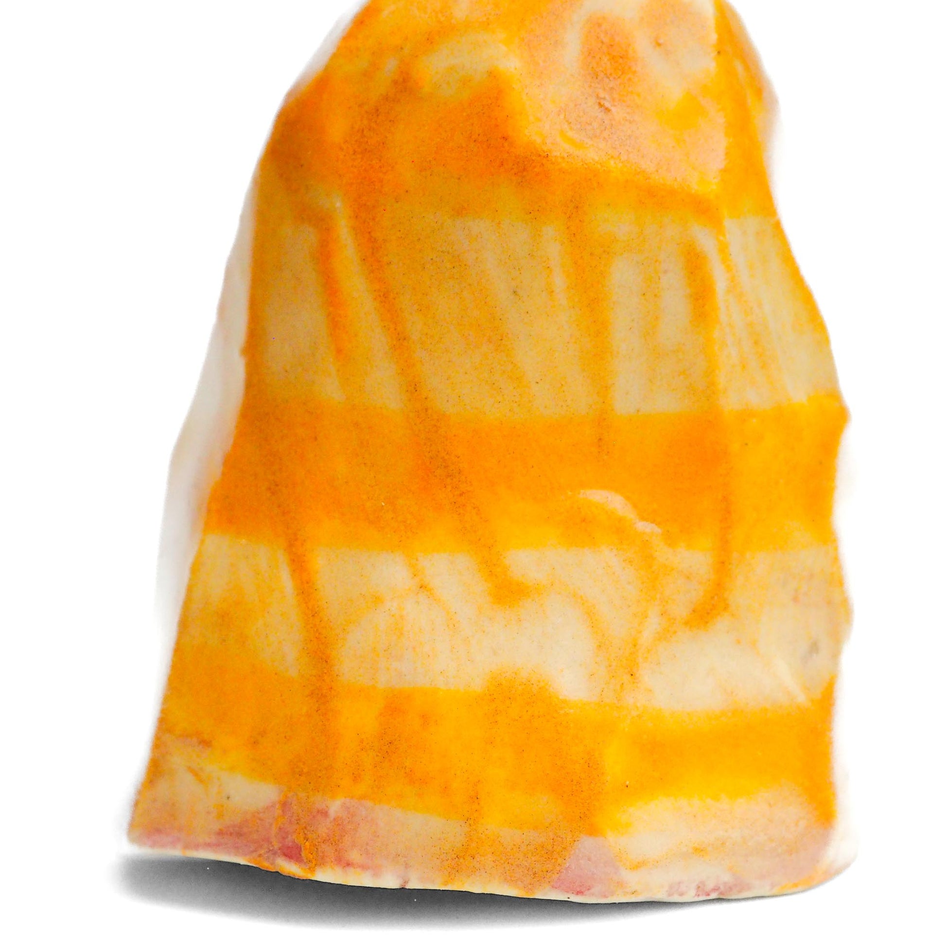 Handmade ceramic woman totem amulet figurine hand painted by Idania Salcido, the artist behind Danita art. Ceramic simulates carved wood with colorful glazes.