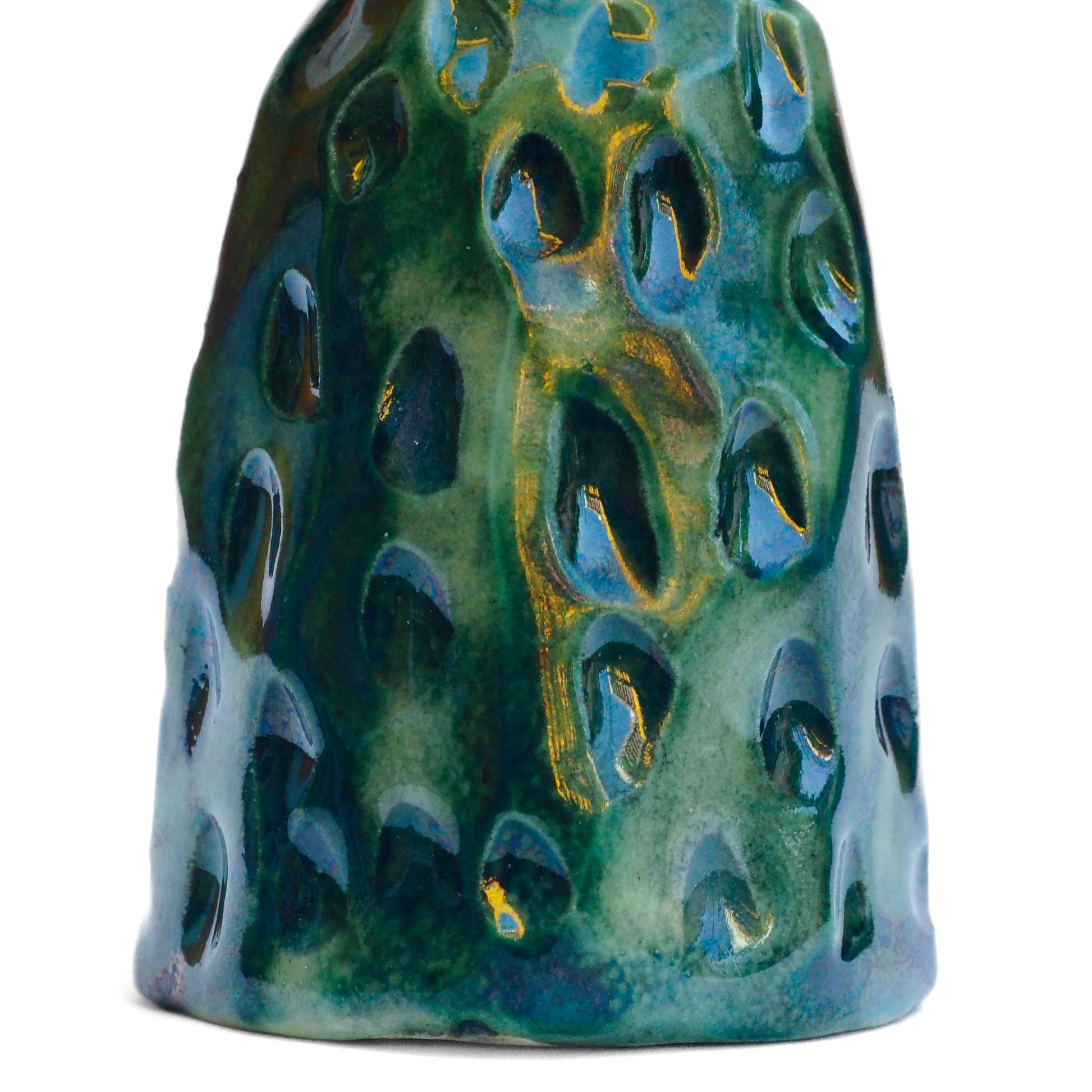 Handmade ceramic mermaid totem amulet figurine hand painted by Idania Salcido, the artist behind Danita art. Ceramic simulates carved wood with colorful glazes.