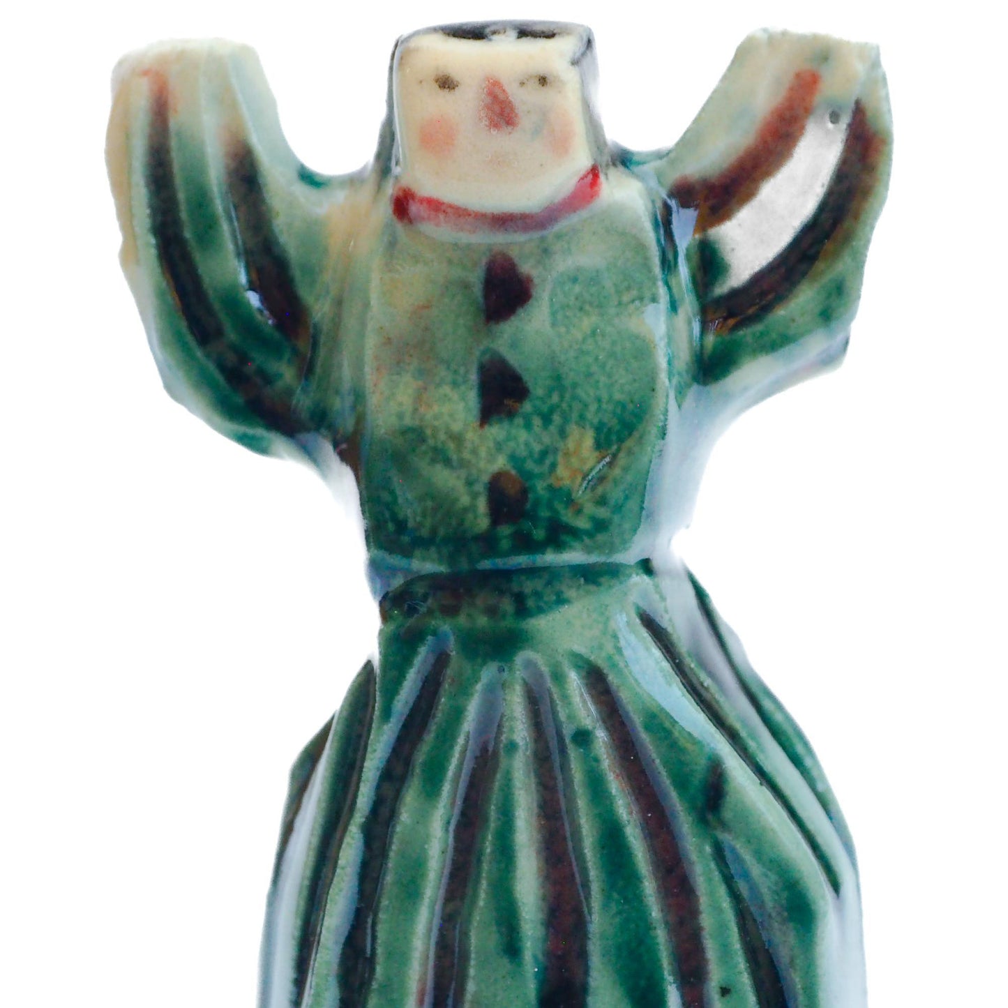 Handmade ceramic totem amulet figurine hand painted by Idania Salcido, the artist behind Danita art. Ceramic simulates carved wood with colorful glazes.
