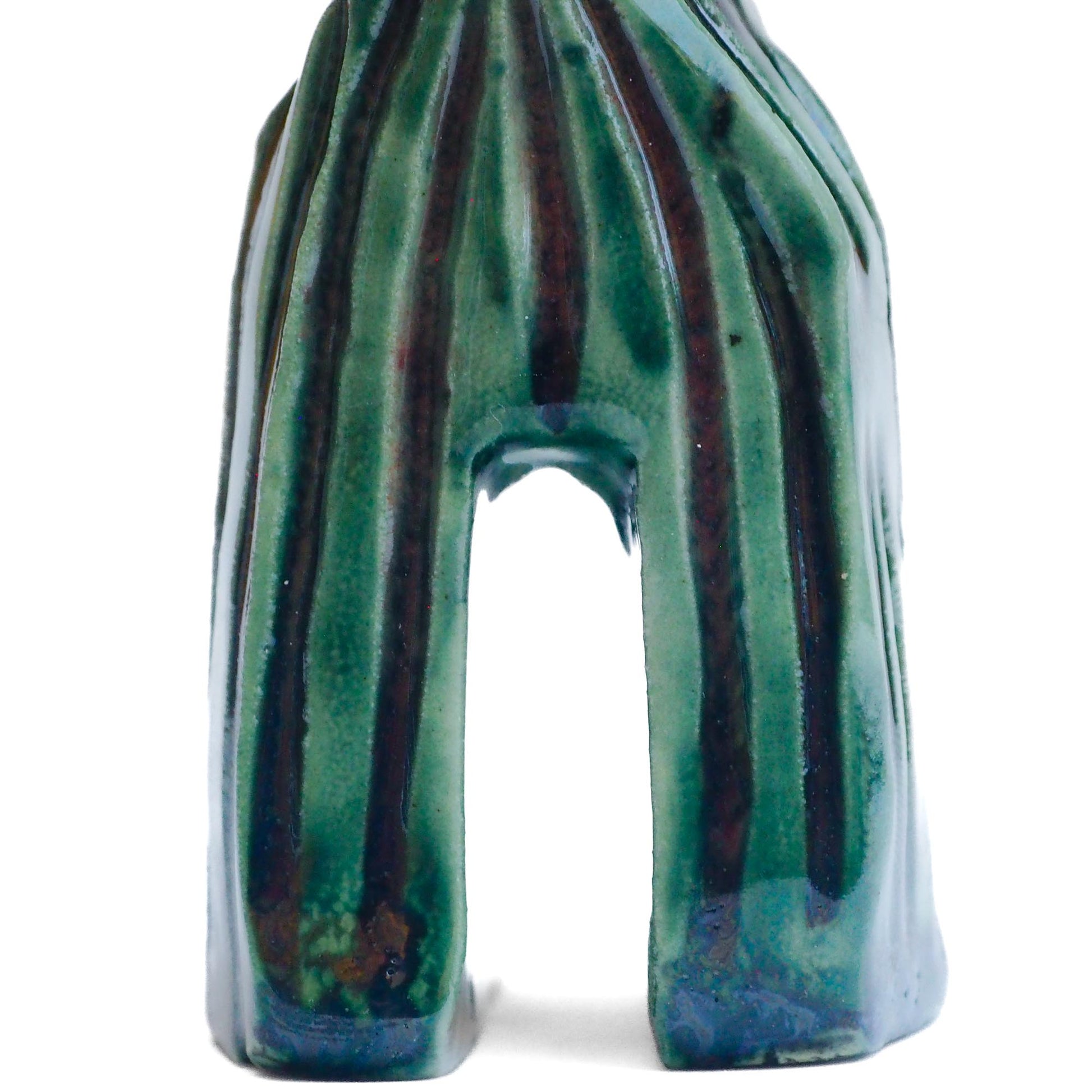 Handmade ceramic totem amulet figurine hand painted by Idania Salcido, the artist behind Danita art. Ceramic simulates carved wood with colorful glazes.
