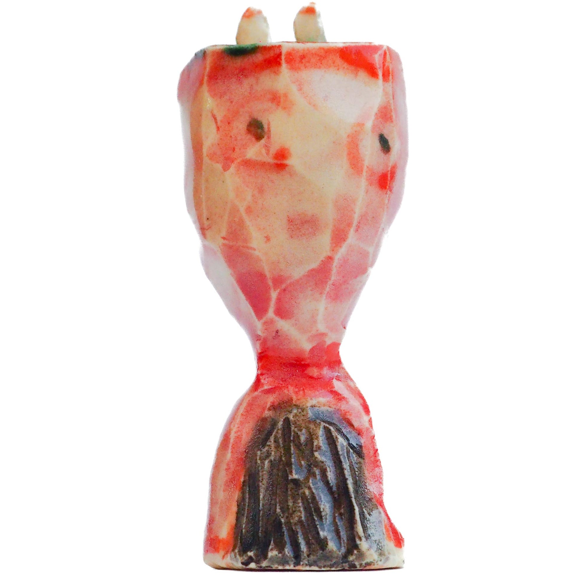 Handmade ceramic totem amulet figurine, hand-painted by Idania Salcido, the artist behind Danita art. Wonderful ceramic that simulates carved wood, hand made and painted by hand.