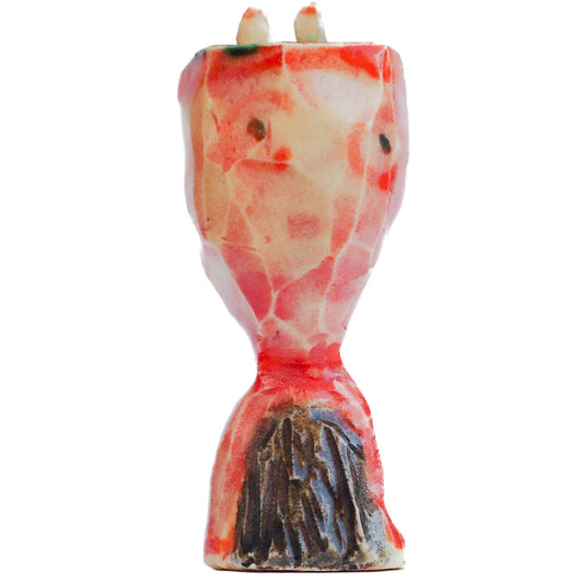 Handmade ceramic totem amulet figurine, hand-painted by Idania Salcido, the artist behind Danita art. Wonderful ceramic that simulates carved wood, hand made and painted by hand.