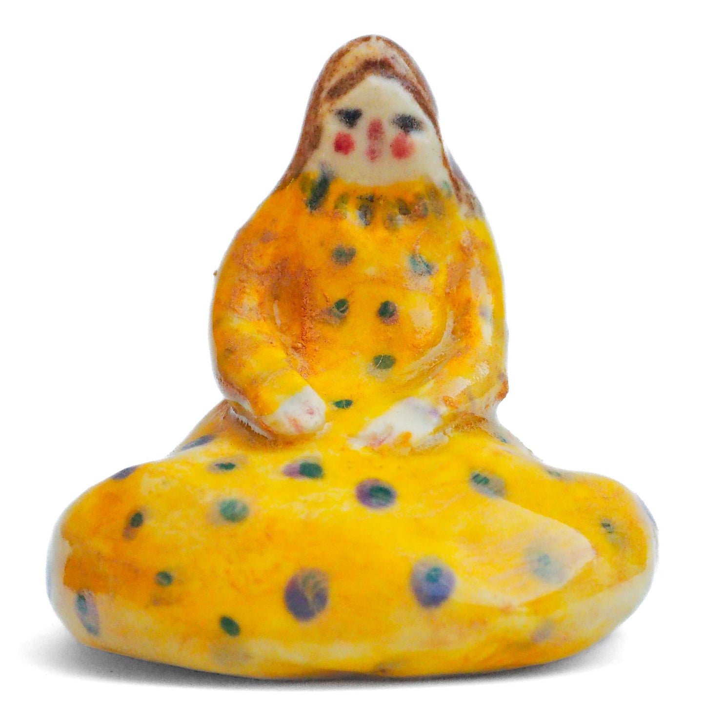 Handmade ceramic totem amulet figurine, hand-painted by artist Idania Salcido, the artist behind Danita art. Wonderful ceramic that simulates carved wood, hand made and painted by hand.
