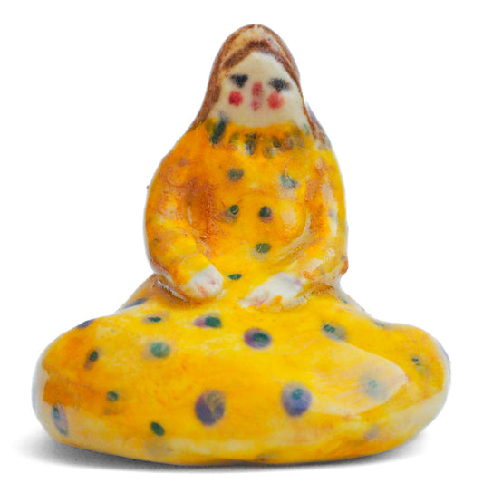 Handmade ceramic totem amulet figurine, hand-painted by artist Idania Salcido, the artist behind Danita art. Wonderful ceramic that simulates carved wood, hand made and painted by hand.