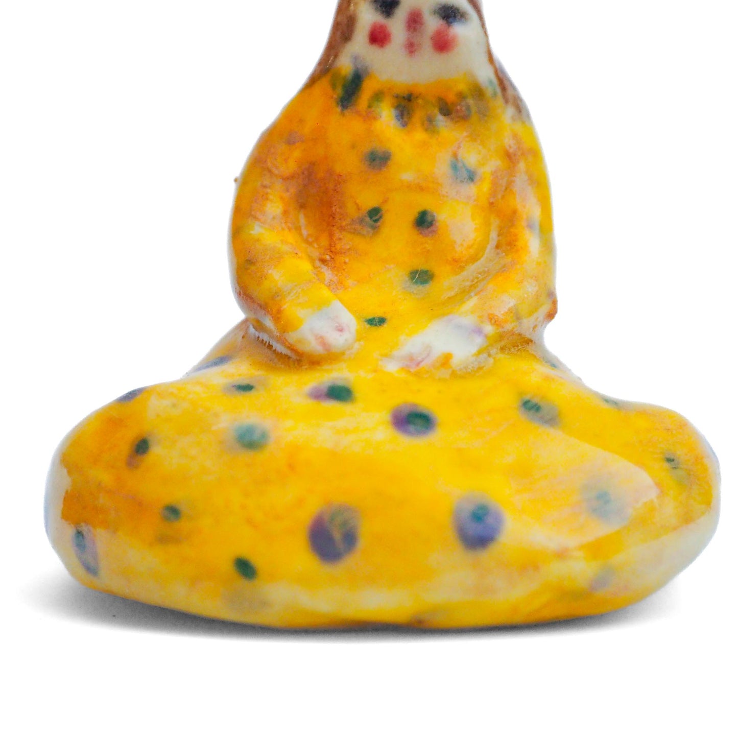 Handmade ceramic totem amulet figurine, hand-painted by artist Idania Salcido, the artist behind Danita art. Wonderful ceramic that simulates carved wood, hand made and painted by hand.