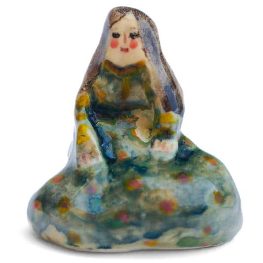 Handmade ceramic totem amulet figurine, hand-painted by artist Idania Salcido, the artist behind Danita art. Wonderful ceramic that simulates carved wood, hand made and painted by hand.