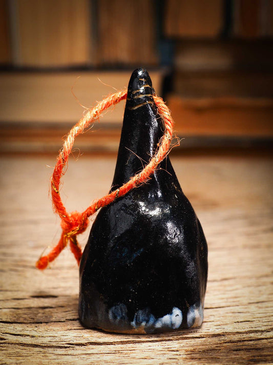 Original handmade ceramic candy corn ornament by Idania Salcido Danita Art with thread is perfect Halloween decoration! Stands on its own or hangs from window