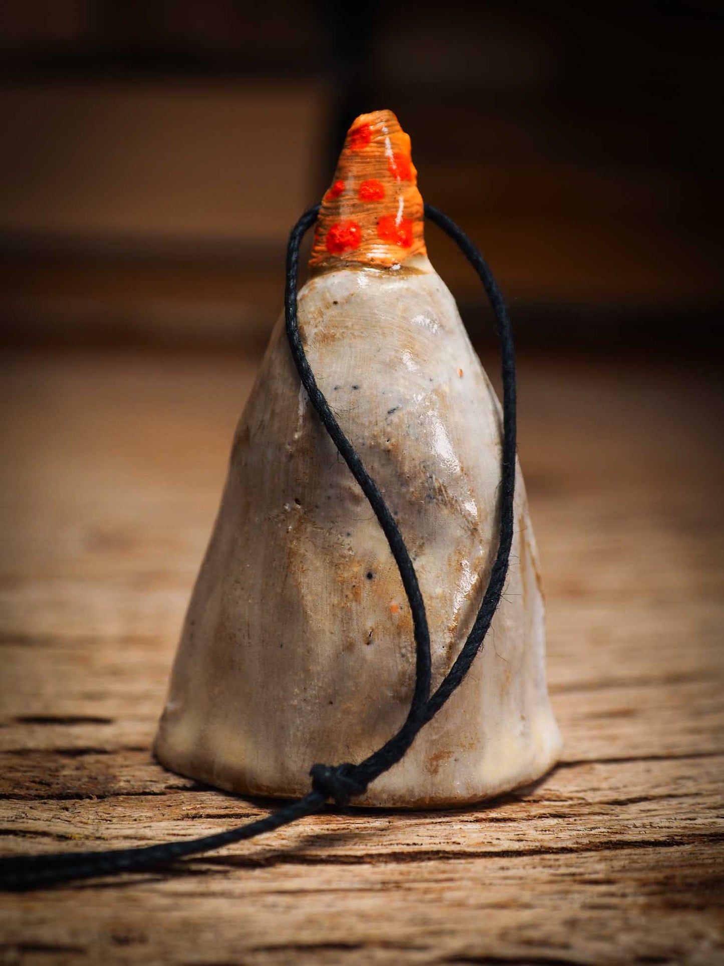 Original handmade ceramic sheet ghost ornament by Idania Salcido Danita Art with thread is perfect Halloween decoration! Stands on its own or hangs from window