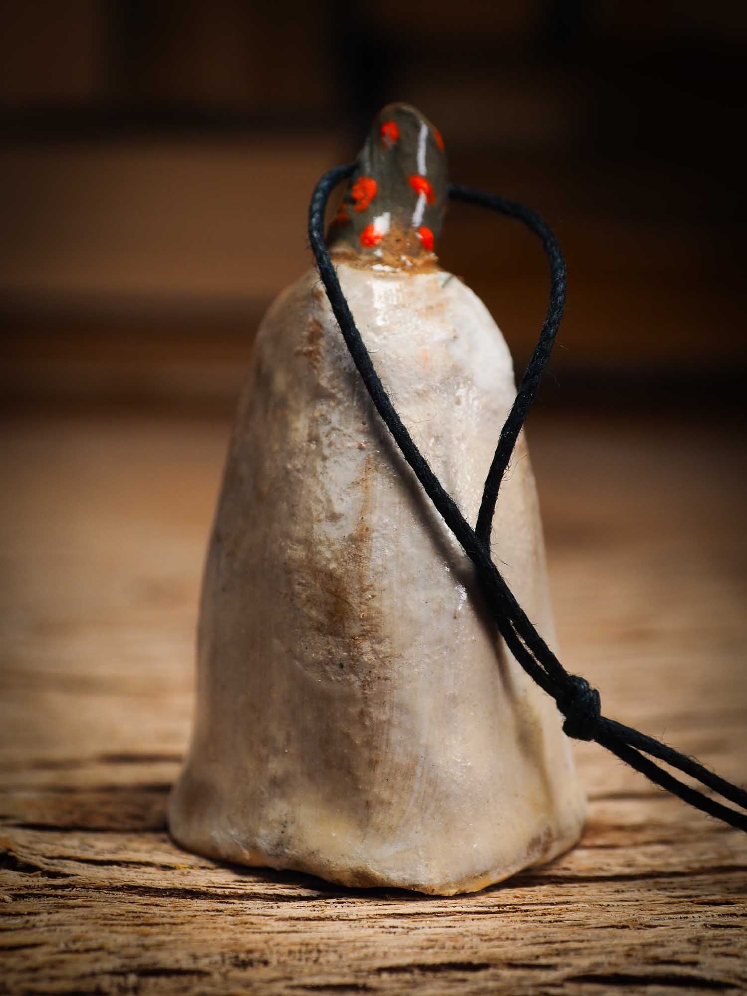 Original handmade ceramic sheet ghost ornament by Idania Salcido Danita Art with thread is perfect Halloween decoration! Stands on its own or hangs from window