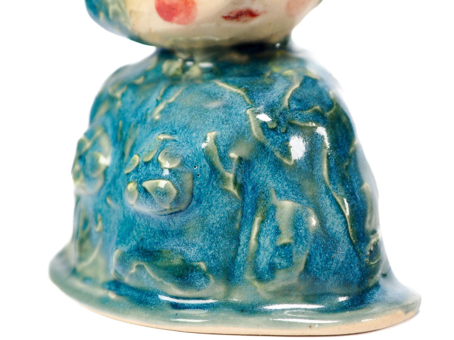 Original hand-carved ceramic art vessel by Idania Salcido (Danita Art). Fired with rich cerulean and mossy glazes, celebrates knowledge, dedication and mastery.
