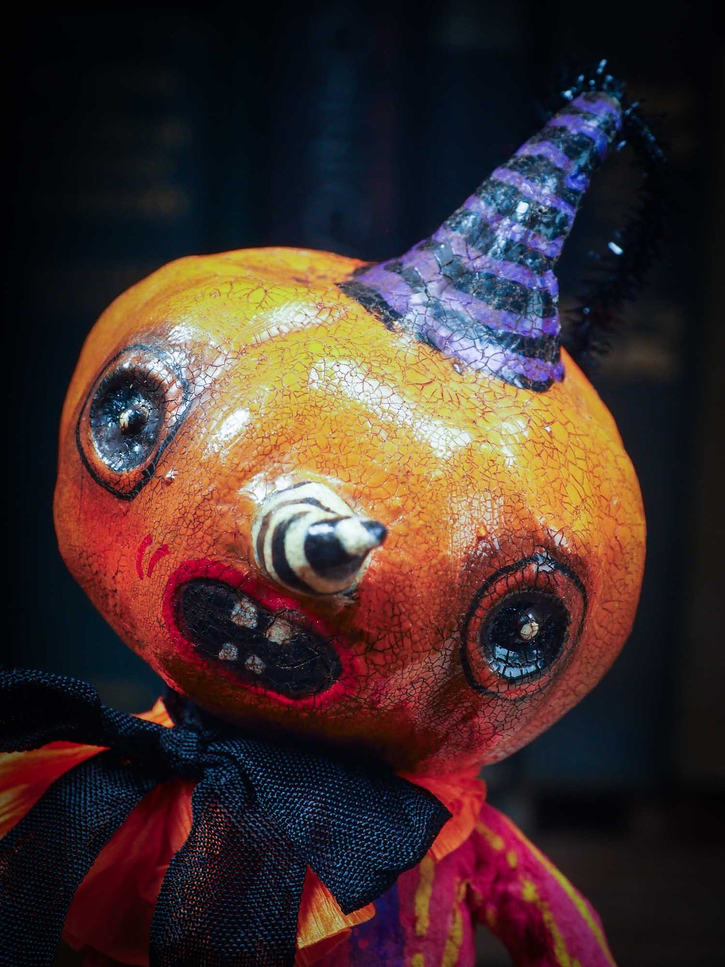 Adorable handmade spun cotton art doll figurines by Idania Salcido (Danita Art) are perfect as Halloween Home Decor. Ghosts, Pumpkins, Witches, Devils and more!