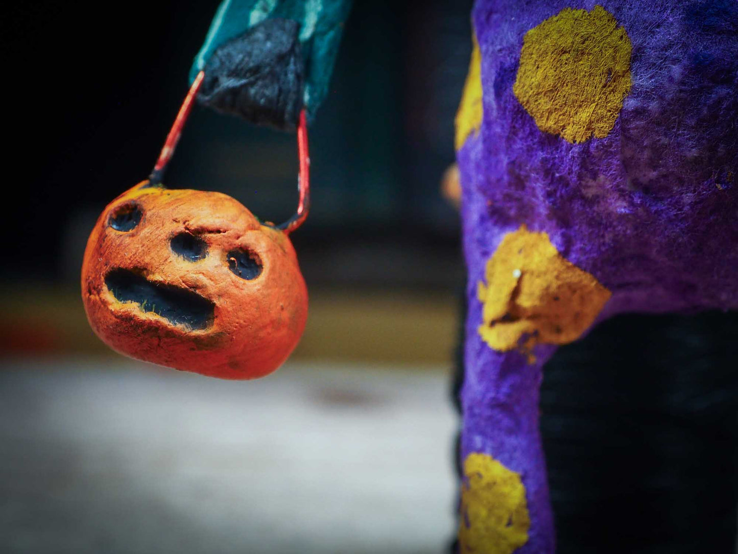 Adorable handmade spun cotton art doll figurines by Idania Salcido (Danita Art) are perfect as Halloween Home Decor. Ghosts, Pumpkins, Witches, Devils and more!