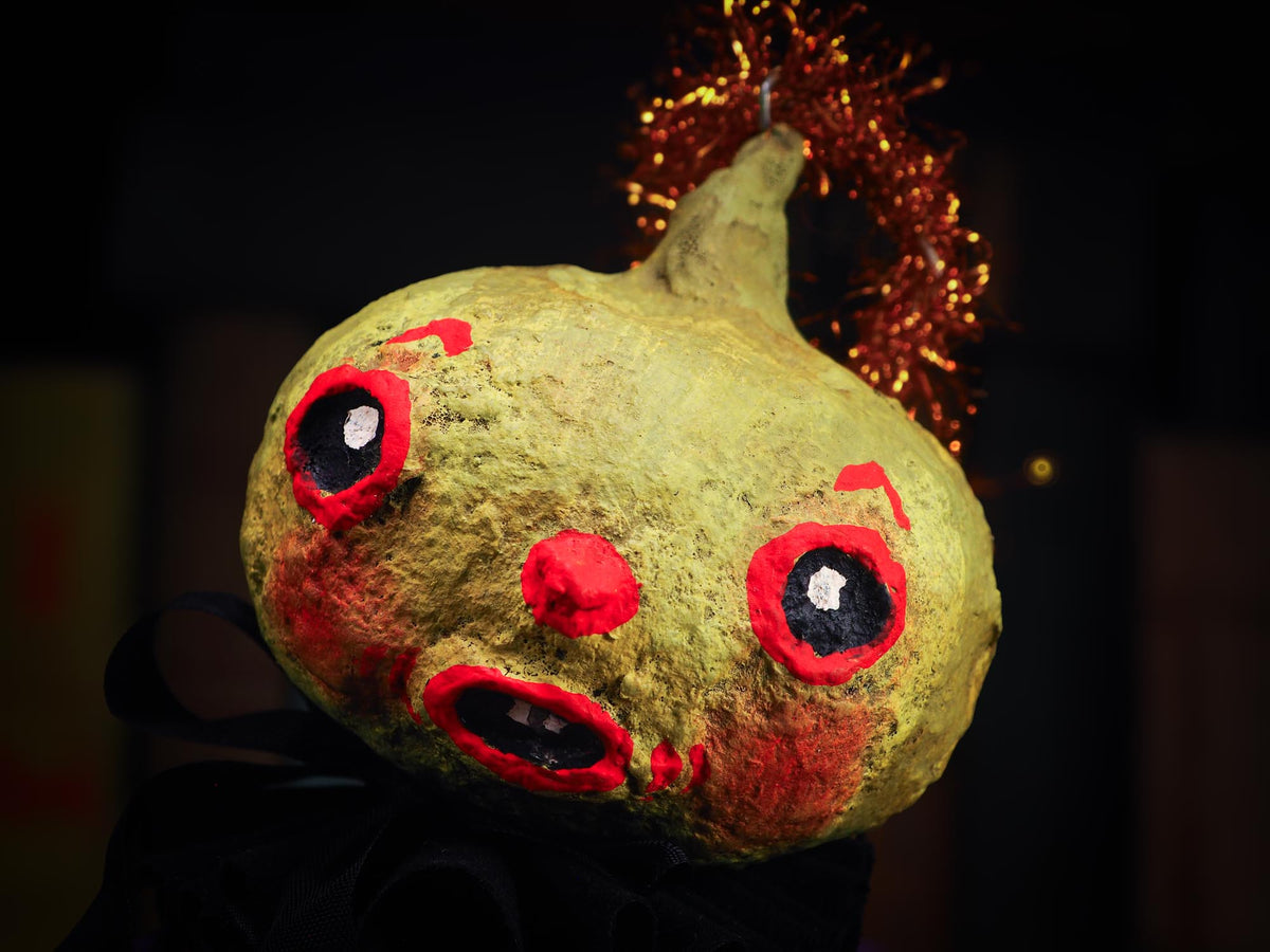 An original spooky cute outsider folk art Halloween Black Cat Doll. Hand made using spun cotton, paper and fabric to create the perfect Halloween ornament for your tree. Specially made for someone who appreciates fine and unique art gifts, It is a one of a kind creation with an original design by Idania Salcido (Danita Art).