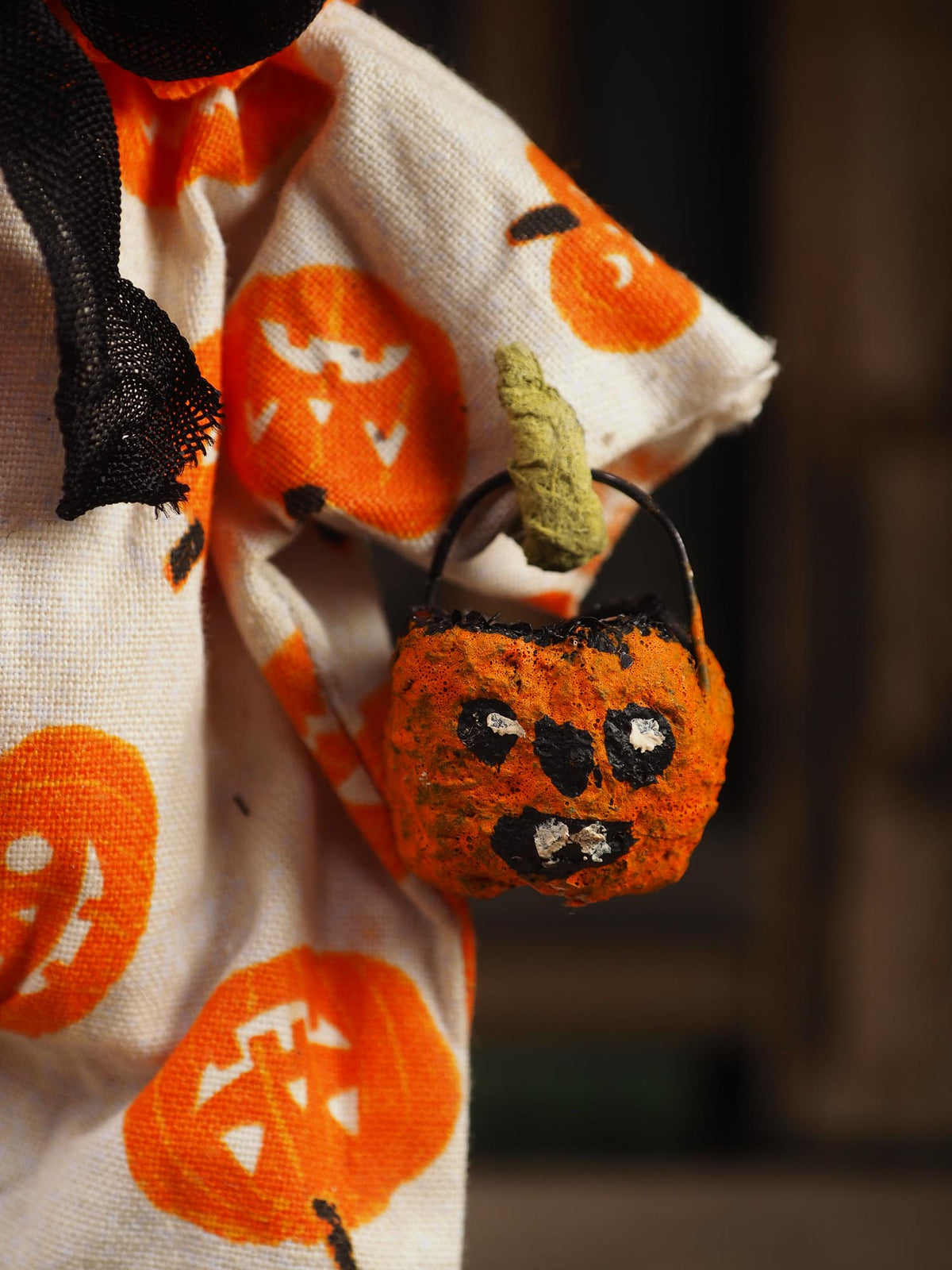 An original spooky cute outsider folk art Halloween Doll. Hand made using spun cotton, paper and fabric to create the perfect Halloween ornament for your tree. Specially created for someone who appreciates fine and unique art gifts, It is a one of a kind original design by Idania Salcido (Danita Art).
