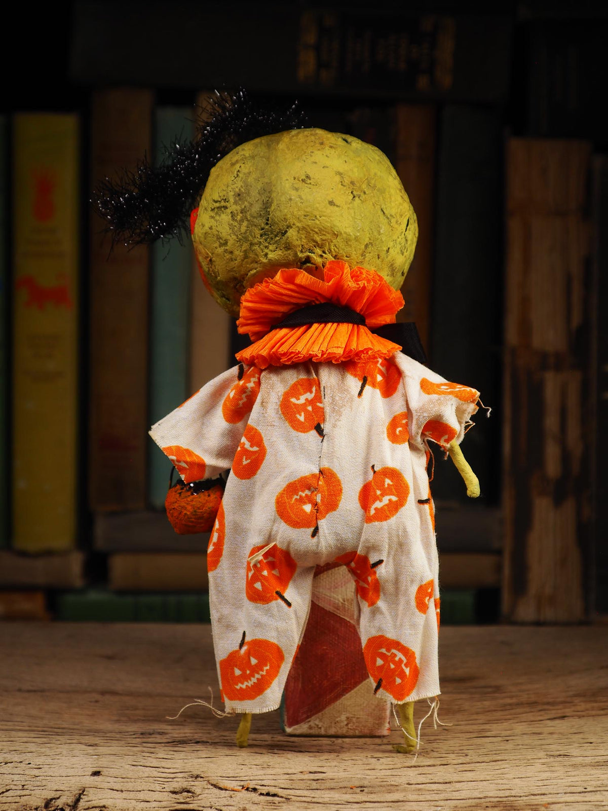 An original spooky cute outsider folk art Halloween Doll. Hand made using spun cotton, paper and fabric to create the perfect Halloween ornament for your tree. Specially created for someone who appreciates fine and unique art gifts, It is a one of a kind original design by Idania Salcido (Danita Art).