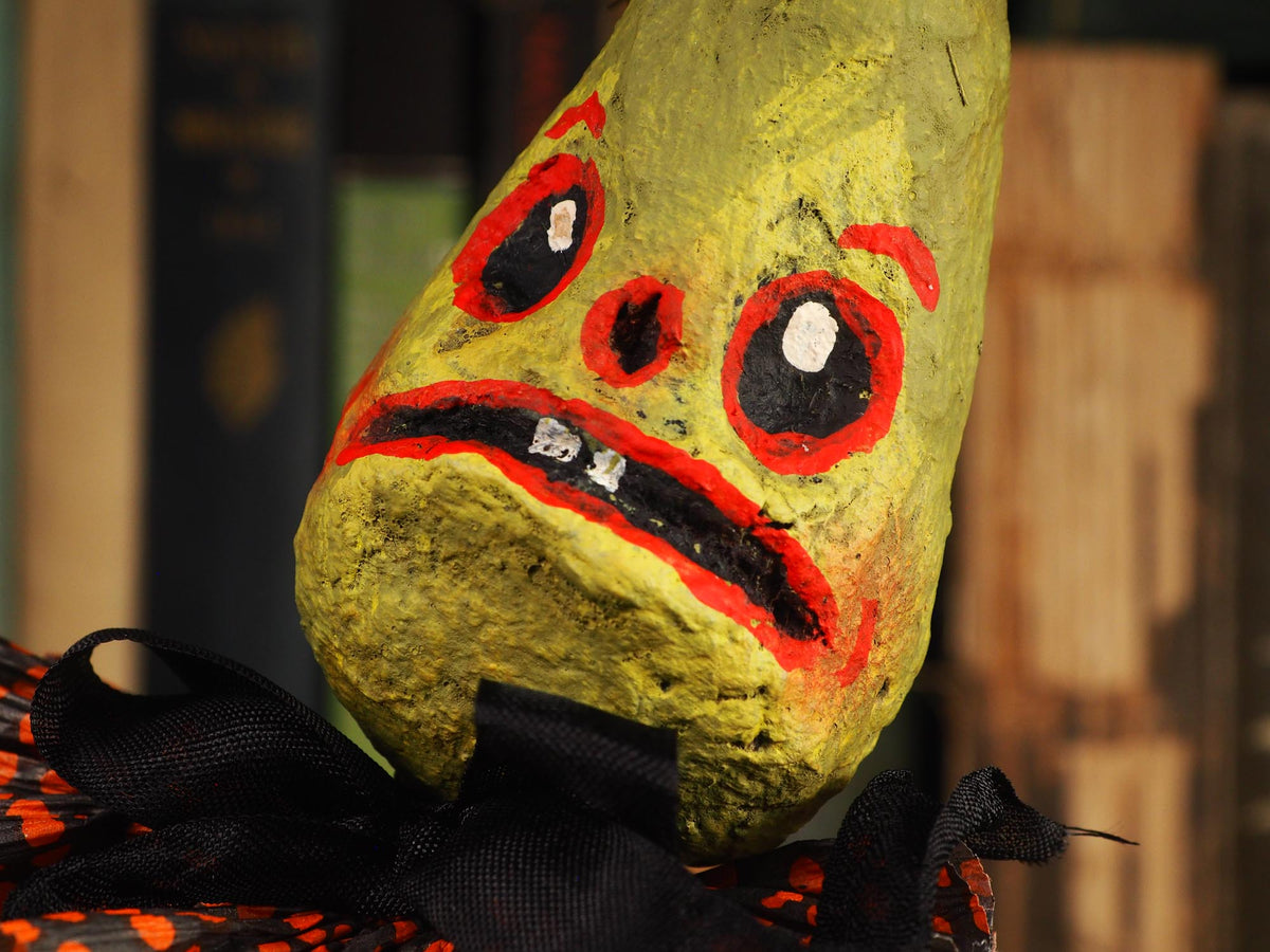 An original spooky cute outsider folk art Halloween Doll. Hand made using spun cotton, paper and fabric to create the perfect Halloween ornament for your tree. Specially created for someone who appreciates fine and unique art gifts, It is a one of a kind original design by Idania Salcido (Danita Art).