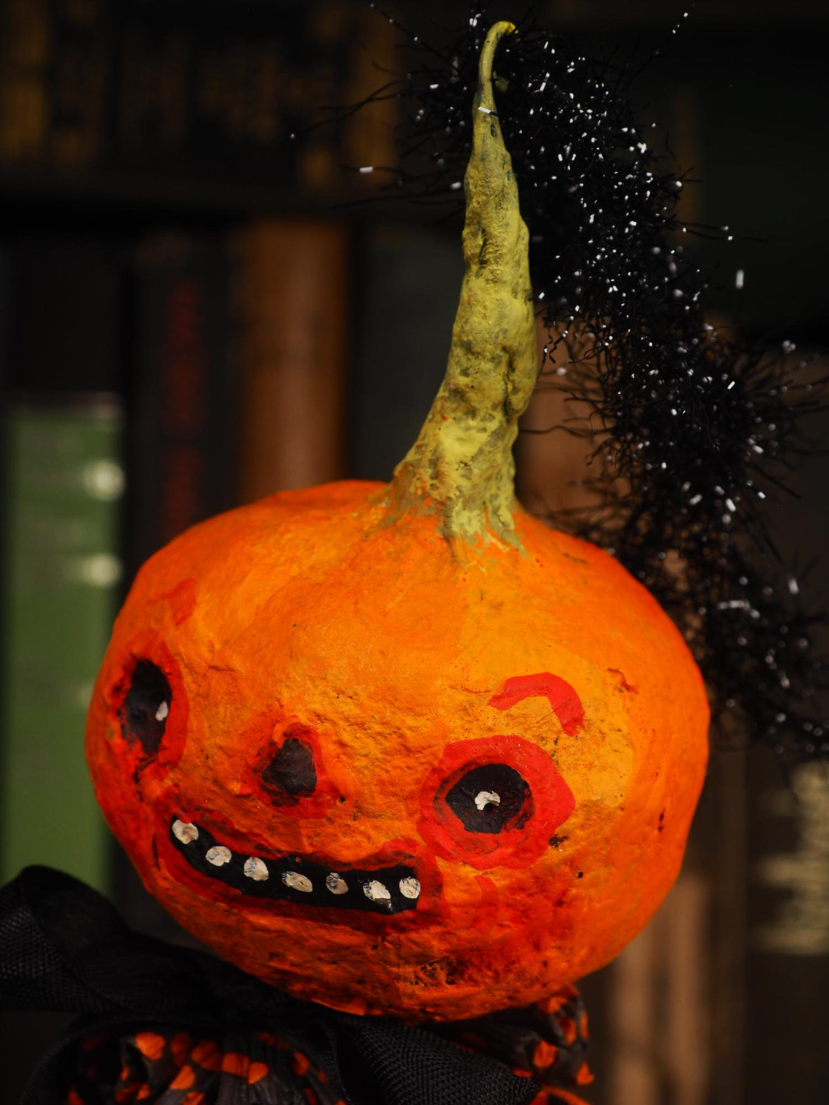 An original handmade spun cotton Halloween art doll by Idania Salcido (Danita Art).